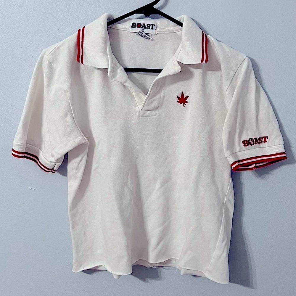 Vintage Reworked Boast Cropped Polo Shirt Size Xs/S